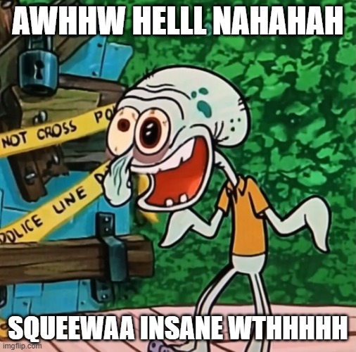 hell nah | AWHHW HELLL NAHAHAH; SQUEEWAA INSANE WTHHHHH | image tagged in sqsudidifdwardrisnnsnaine | made w/ Imgflip meme maker