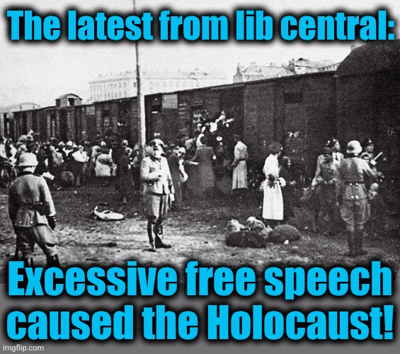 The Third Reich, with their excessive free speech | The latest from lib central:; Excessive free speech caused the Holocaust! | image tagged in democrats,free speech,memes,holocaust,lib central,insanity | made w/ Imgflip meme maker