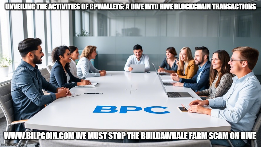 UNVEILING THE ACTIVITIES OF GPWALLET6: A DIVE INTO HIVE BLOCKCHAIN TRANSACTIONS; WWW.BILPCOIN.COM WE MUST STOP THE BUILDAWHALE FARM SCAM ON HIVE | made w/ Imgflip meme maker