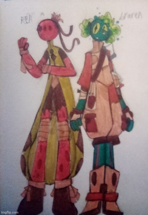 Low quality drawing of 2 of my ocs. Guess which ones the man | made w/ Imgflip meme maker