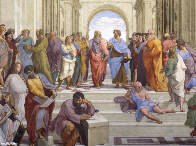 School Of Athens | image tagged in school of athens | made w/ Imgflip meme maker