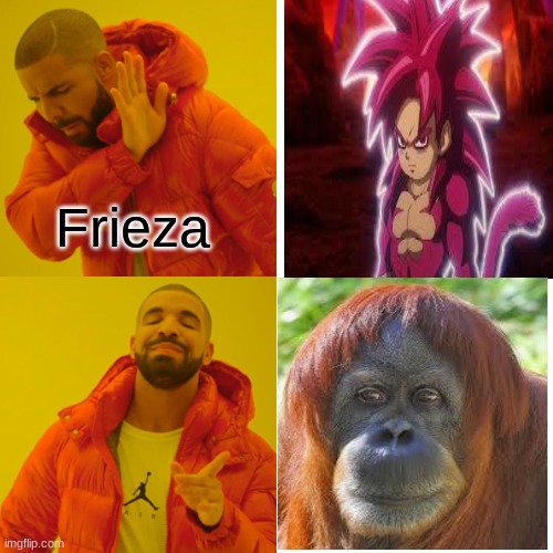 Super Saiyan four is canon | Frieza | image tagged in memes,drake hotline bling | made w/ Imgflip meme maker