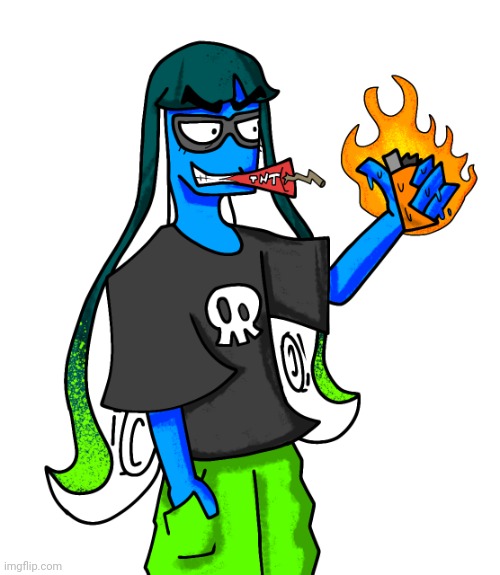 I actually based my art style somewhat on osmosis jones, the square fingers were from random CN shows | image tagged in skatez smokin' dynamite | made w/ Imgflip meme maker