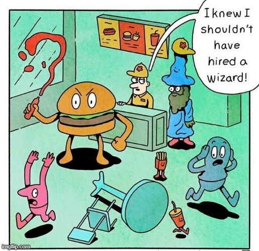 Wizard Fast Food | image tagged in comics | made w/ Imgflip meme maker