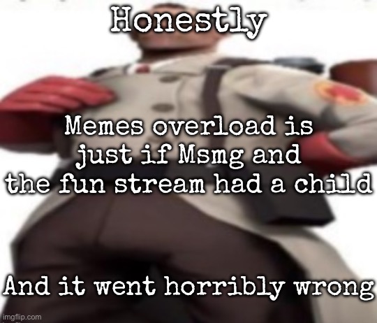 Ze medic | Honestly; Memes overload is just if Msmg and the fun stream had a child; And it went horribly wrong | image tagged in ze medic,msmg | made w/ Imgflip meme maker