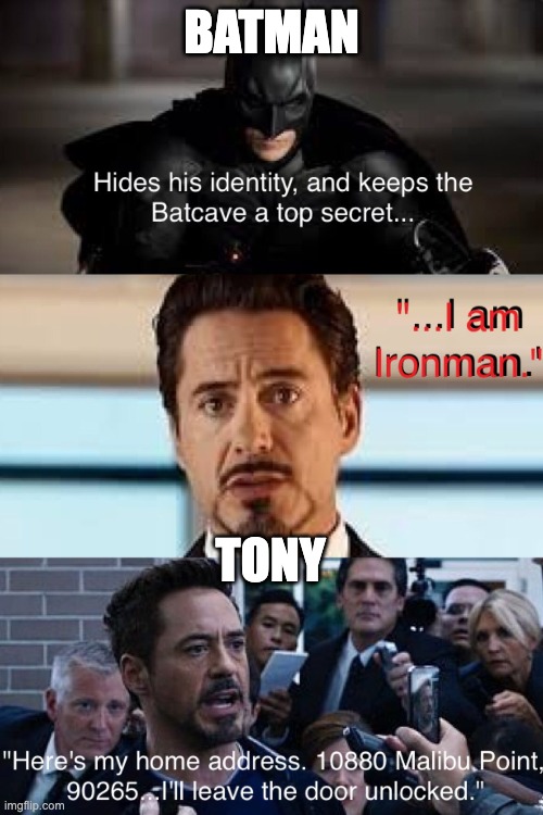 mcu | BATMAN; TONY | image tagged in mcu | made w/ Imgflip meme maker