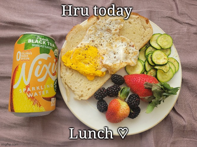 Hru today; Lunch ♡ | made w/ Imgflip meme maker