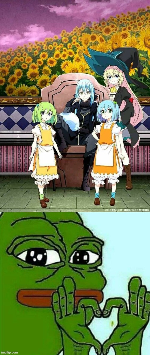 All love the slime family | image tagged in that time i got reincarnated as a slime,anime,slime,pepe | made w/ Imgflip meme maker