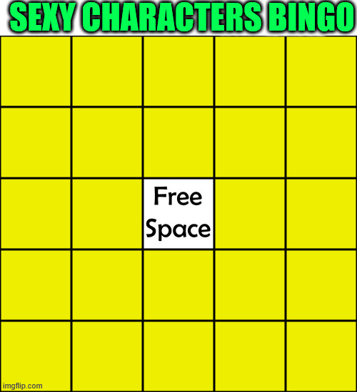 Sexy characters bingo Blank Meme Template