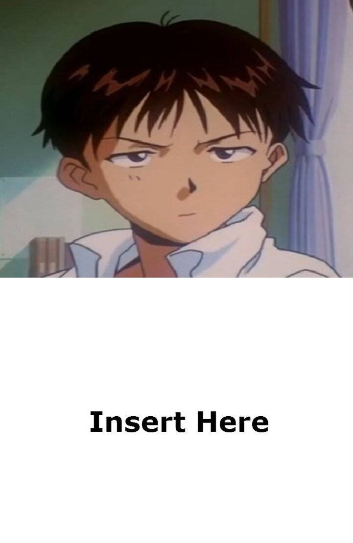 shinji annoyed by who Blank Meme Template