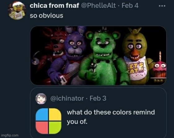 gleep glorp | image tagged in memes,fnaf | made w/ Imgflip meme maker