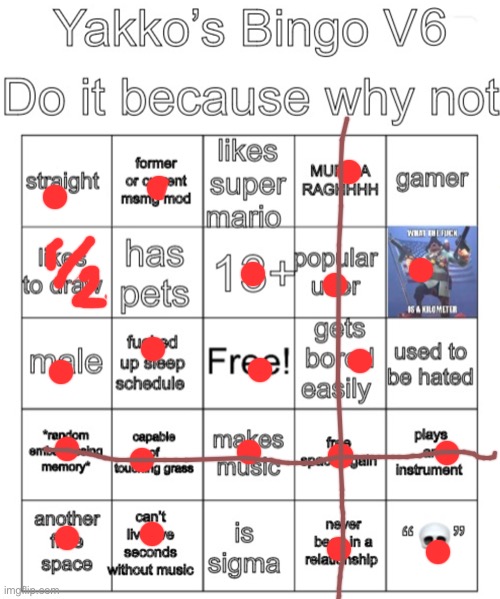 why not | image tagged in yakko s bingo v6 | made w/ Imgflip meme maker