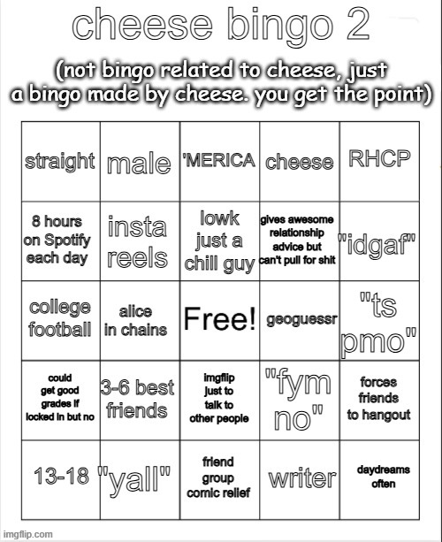 here's the temp | image tagged in cheese bingo 2 | made w/ Imgflip meme maker