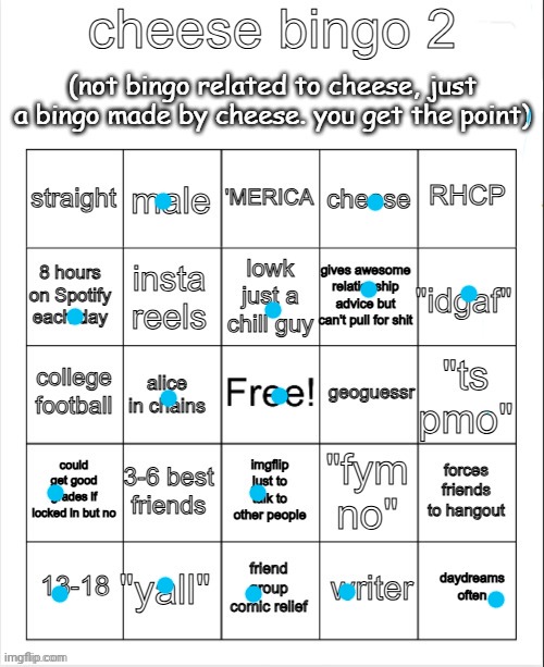 Cheese Bingo 2 | image tagged in cheese bingo 2 | made w/ Imgflip meme maker