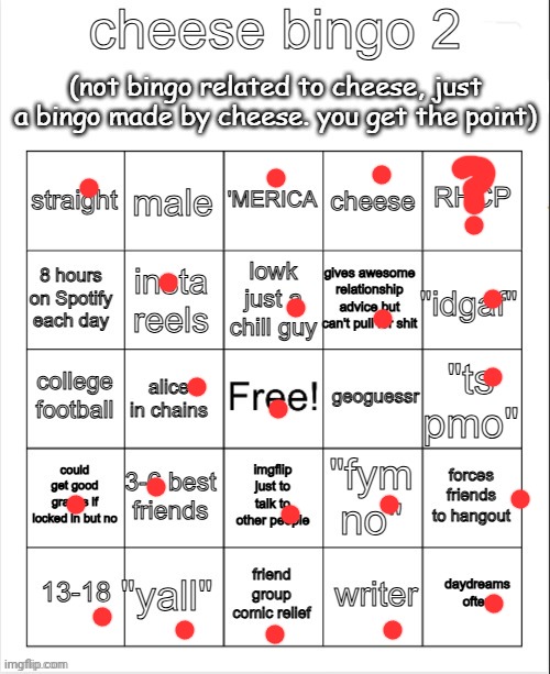 Cheese Bingo 2 | image tagged in cheese bingo 2 | made w/ Imgflip meme maker