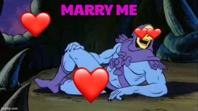 MARRY ME | image tagged in sexy skeletor | made w/ Imgflip meme maker