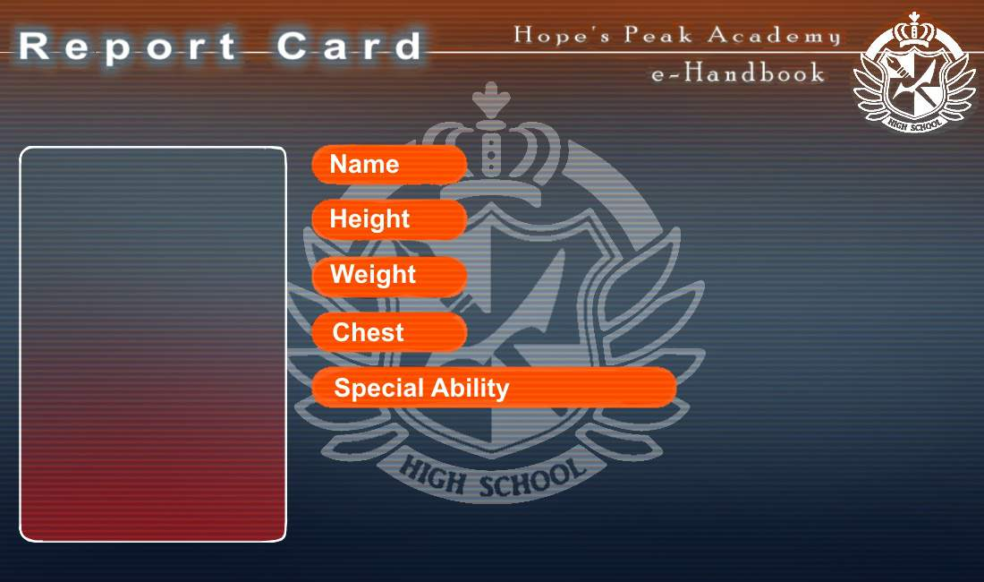 High Quality Danganronpa 1 Report Card Blank Meme Template