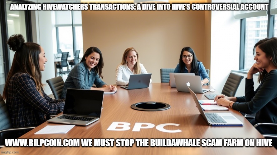 ANALYZING HIVEWATCHERS TRANSACTIONS: A DIVE INTO HIVE’S CONTROVERSIAL ACCOUNT; WWW.BILPCOIN.COM WE MUST STOP THE BUILDAWHALE SCAM FARM ON HIVE | made w/ Imgflip meme maker