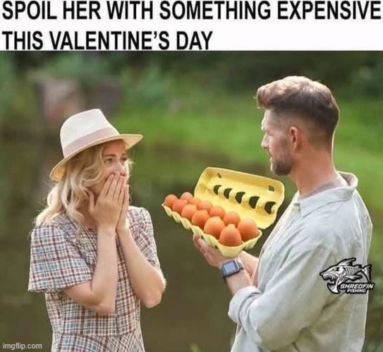 Even tho' Valentine's Day is Over She will Understand | image tagged in vince vance,eggs,engagement,memes,valentine's day,expensive | made w/ Imgflip meme maker