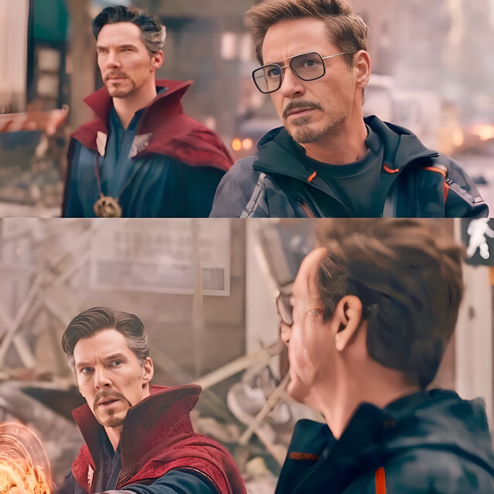 doctor strange iron man Blank Meme Template