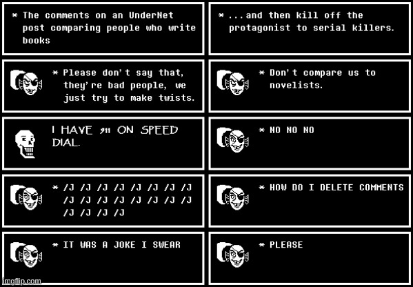 Those last panels are a template called "Undyne panicking" | image tagged in undertale,undyne,panic,novel | made w/ Imgflip meme maker