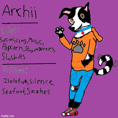 Full Fursona! Meet Archii! (he's basicly the polar oposite of who i really am) | made w/ Imgflip meme maker