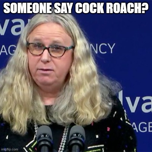 Rachel Levine | SOMEONE SAY COCK ROACH? | image tagged in rachel levine | made w/ Imgflip meme maker