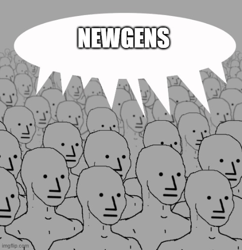 npc-crowd | NEWGENS | image tagged in npc-crowd | made w/ Imgflip meme maker