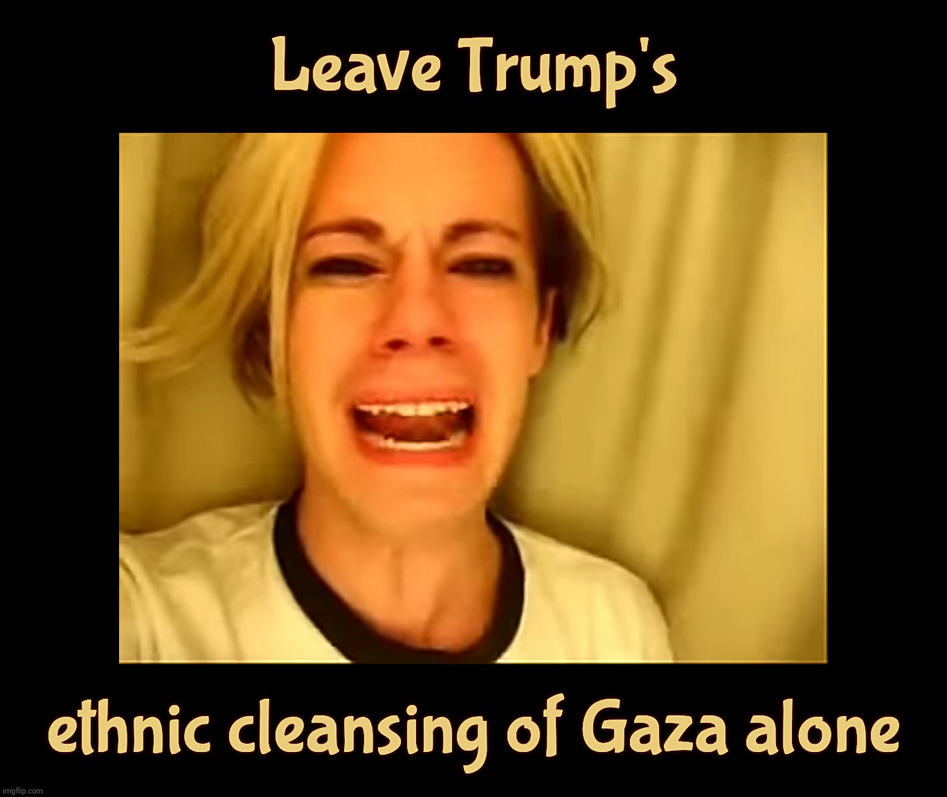 The Mogul reshaper of Atlantic City casinos will turn Gaza into the Riviera of something something | Leave Trump's; ethnic cleansing of Gaza alone | image tagged in leave britney alone,leave trump alone,leave trump's ethnic cleansing of gaza alone,gaza,ethnic cleansing,conservative hypocrisy | made w/ Imgflip meme maker