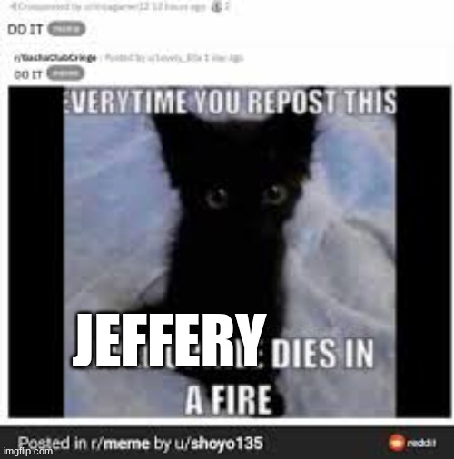 REPOST THIS | JEFFERY | image tagged in repost this | made w/ Imgflip meme maker