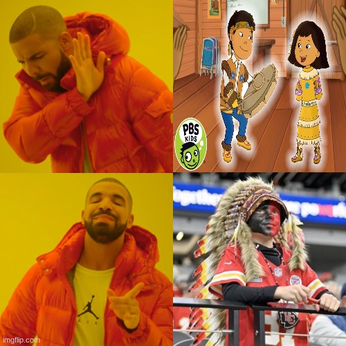 Molly of Denali meme | image tagged in memes,drake hotline bling,pbs kids,tv shows,woke,kansas city chiefs | made w/ Imgflip meme maker