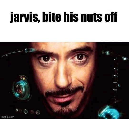 Jarvis Template | jarvis, bite his nuts off | image tagged in jarvis template | made w/ Imgflip meme maker