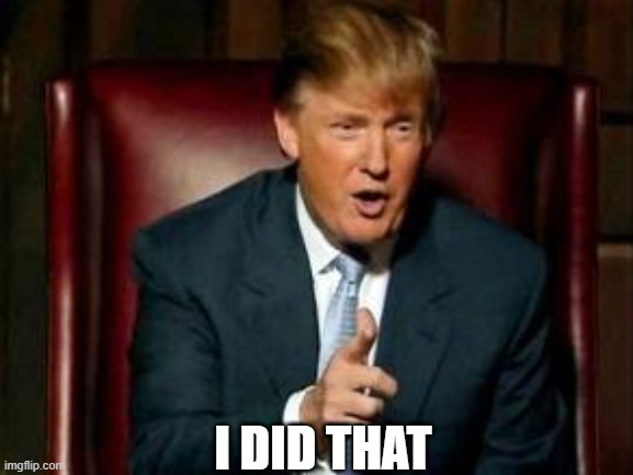 I DID THAT | image tagged in donald trump | made w/ Imgflip meme maker