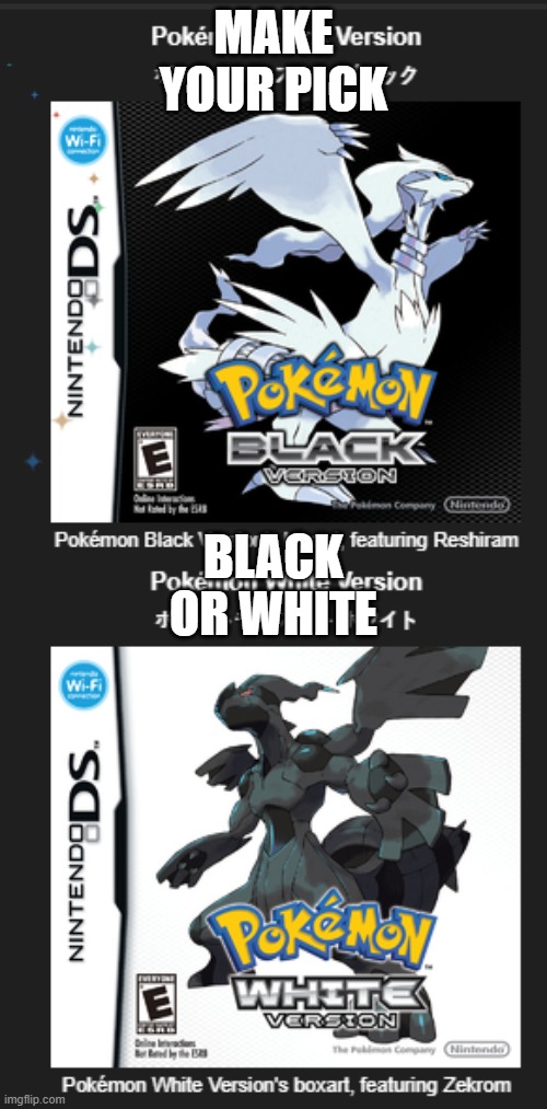 Post in MSMG.mp3 | MAKE YOUR PICK; BLACK OR WHITE | made w/ Imgflip meme maker