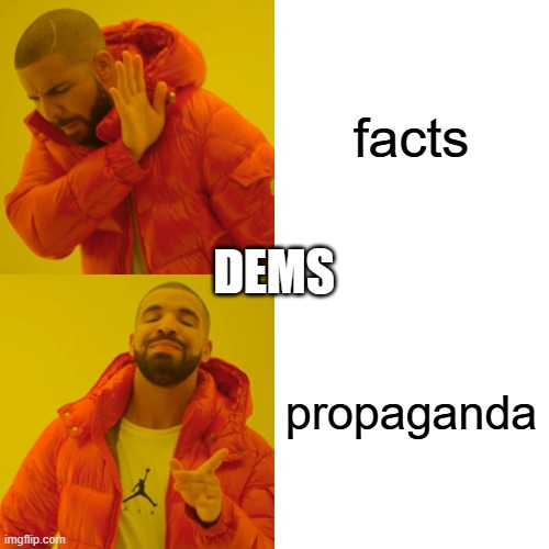 Drake Hotline Bling Meme | facts propaganda DEMS | image tagged in memes,drake hotline bling | made w/ Imgflip meme maker