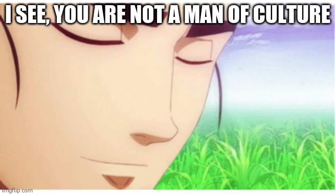 I See You're a Man of Culture clean | I SEE, YOU ARE NOT A MAN OF CULTURE | image tagged in i see you're a man of culture clean | made w/ Imgflip meme maker