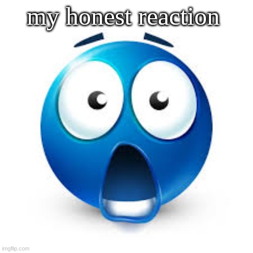 Shocked blue guy | my honest reaction | image tagged in shocked blue guy | made w/ Imgflip meme maker