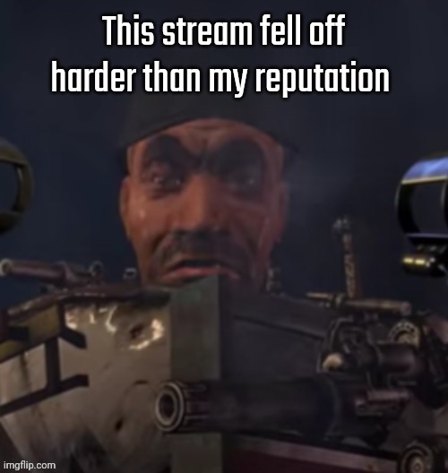 @Jorkmaster_ just arkuum it already | This stream fell off harder than my reputation | image tagged in skibidi toilet stare | made w/ Imgflip meme maker