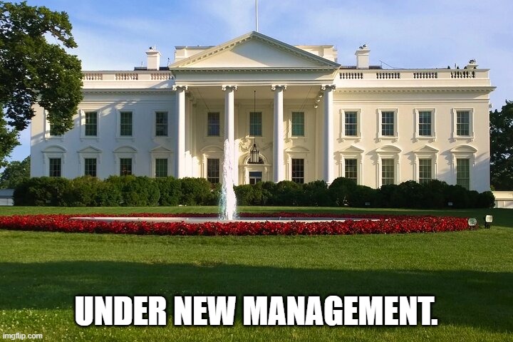 Trump | UNDER NEW MANAGEMENT. | image tagged in doge,musk,elon musk | made w/ Imgflip meme maker