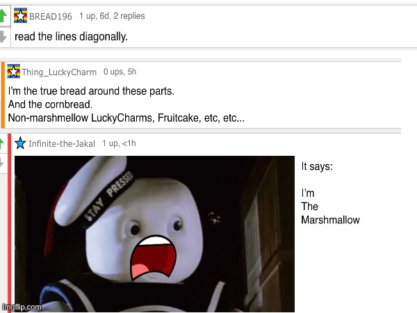 You are a marshmallow | image tagged in marshmallow,meme comments | made w/ Imgflip meme maker