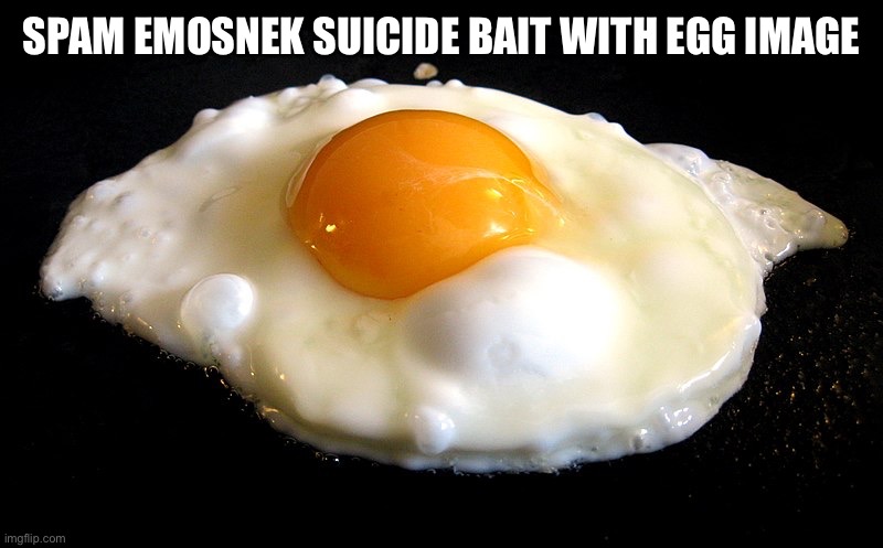 SPAM EMOSNEK SUICIDE BAIT WITH EGG IMAGE | made w/ Imgflip meme maker