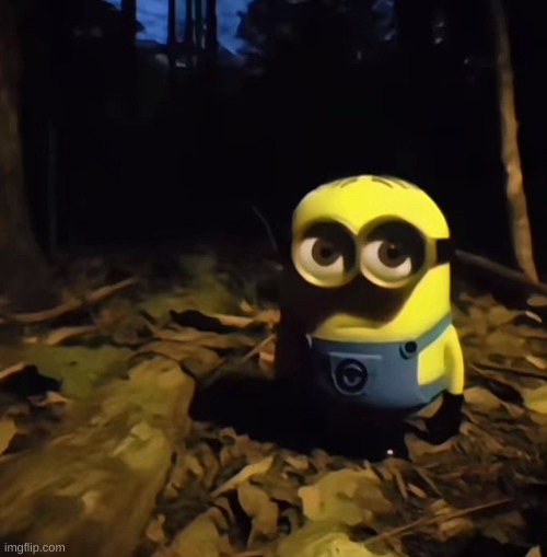 Minion in dark forest | image tagged in minion in dark forest | made w/ Imgflip meme maker