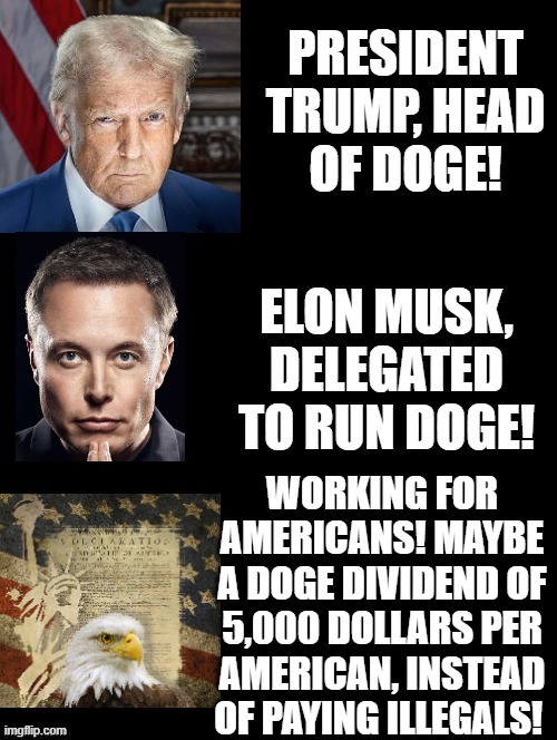 Doge Explained for normal people! Democrats/Idiots there is no hope for you! | WORKING FOR AMERICANS! MAYBE A DOGE DIVIDEND OF 5,000 DOLLARS PER AMERICAN, INSTEAD OF PAYING ILLEGALS! | image tagged in happy doge,sunglass doge,wow doge,sam elliott special kind of stupid,buff doge vs crying cheems,chess doge | made w/ Imgflip meme maker