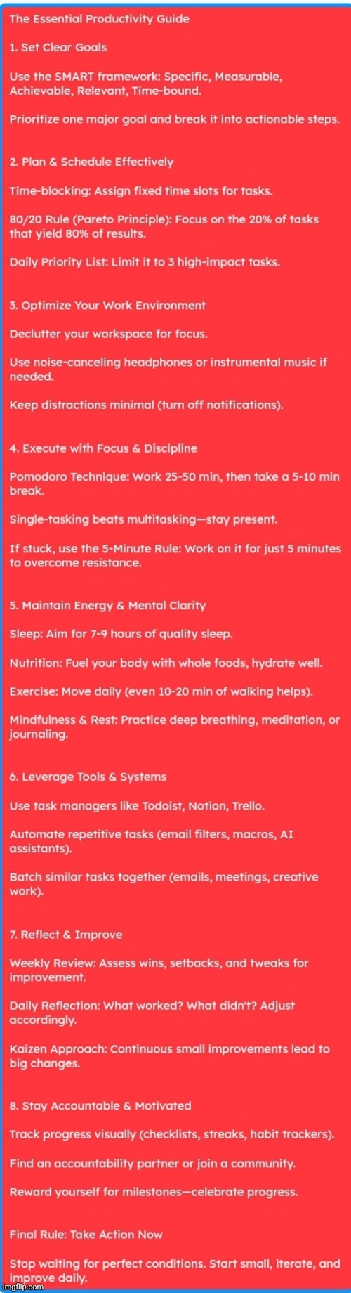 Essential Guide - Productivity :> | image tagged in simothefinlandized,productivity,infographic,tutorial | made w/ Imgflip meme maker