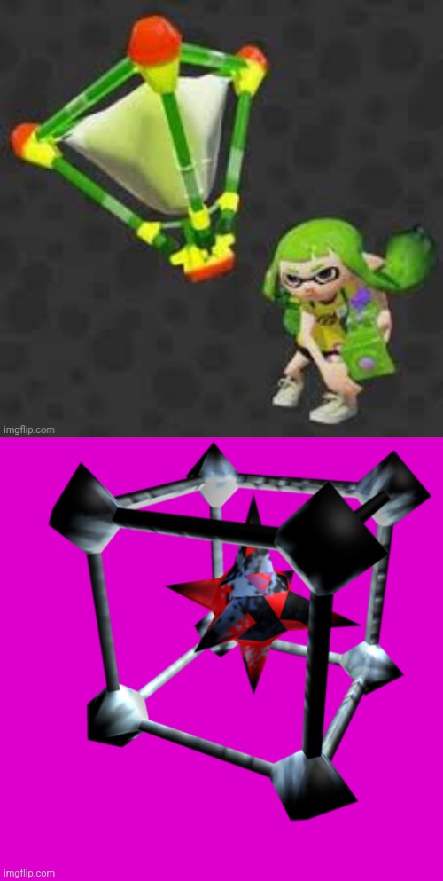 Geometrically shaped explosives that explode in color | image tagged in subspace tripmine,splatoon | made w/ Imgflip meme maker