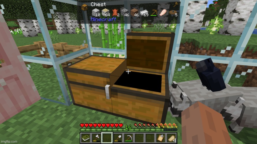 chest reveal | image tagged in cursed minecraft chest | made w/ Imgflip meme maker