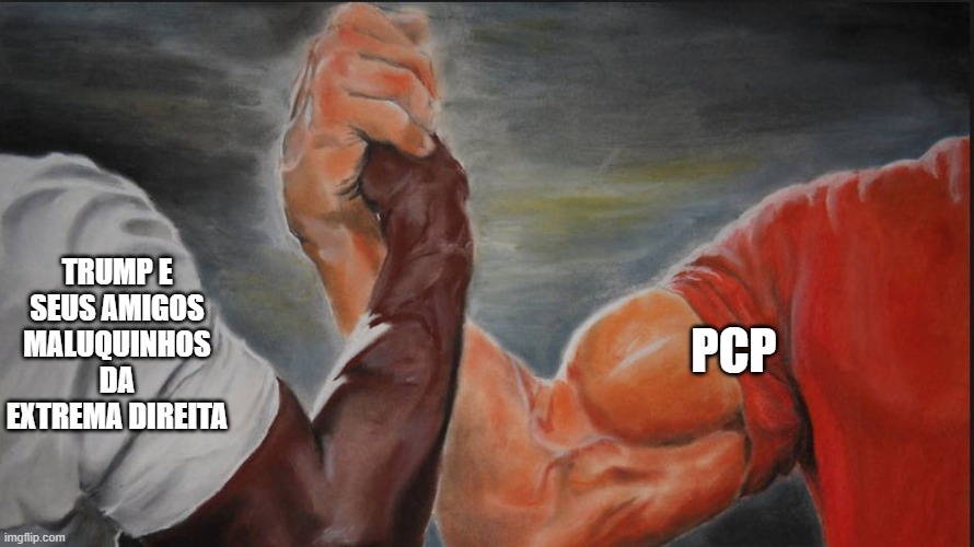Black White Arms | TRUMP E SEUS AMIGOS MALUQUINHOS DA EXTREMA DIREITA; PCP | image tagged in black white arms | made w/ Imgflip meme maker