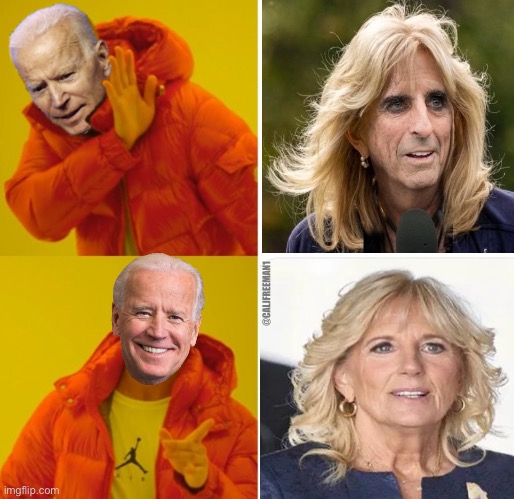 Biden hotline bling | @CALJFREEMAN1 | image tagged in biden hotline bling,drake hotline bling,joe biden,maga,drake,donald trump | made w/ Imgflip meme maker