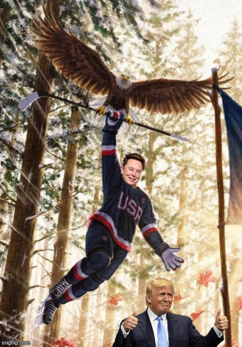Elon , Eagle & Trump Blank Meme Template