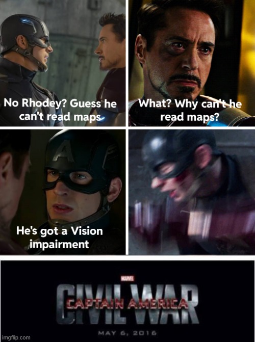 Civil War Pun | image tagged in memes,marvel civil war 1 | made w/ Imgflip meme maker